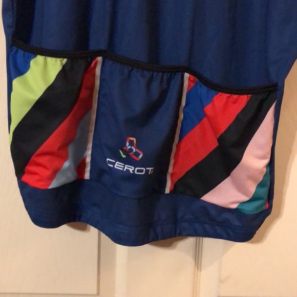 Cerot cycling jersey m/xl short sleeve zip up pockets reflective strips - Picture 4 of 7